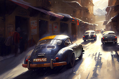 PORSCHE 356 IN KATHMANDU, NEPAL - UNFRAMED PRINT