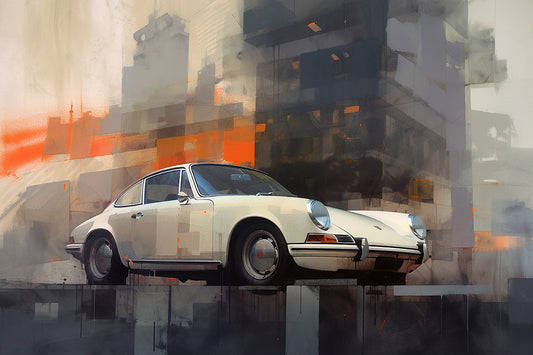 LIGHT IVORY PORSCHE 912 - UNFRAMED PRINT