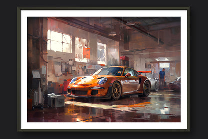 GT3 RS TRACK PREP - METAL FRAMED PRINT