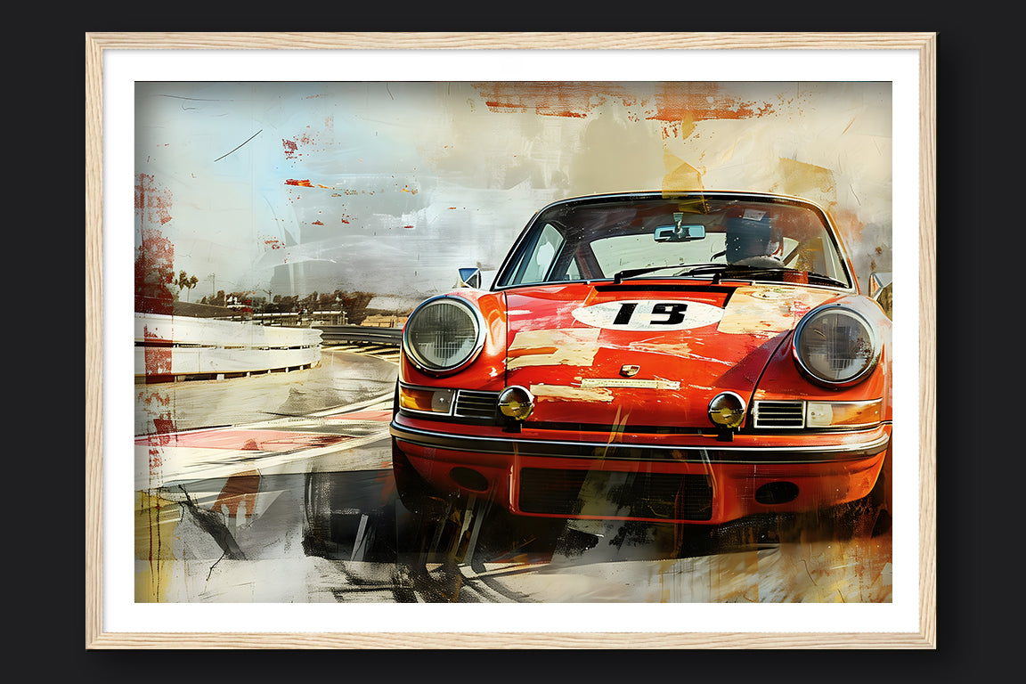 PORSCHE 911 TRACK TIME - WOOD FRAMED PRINT